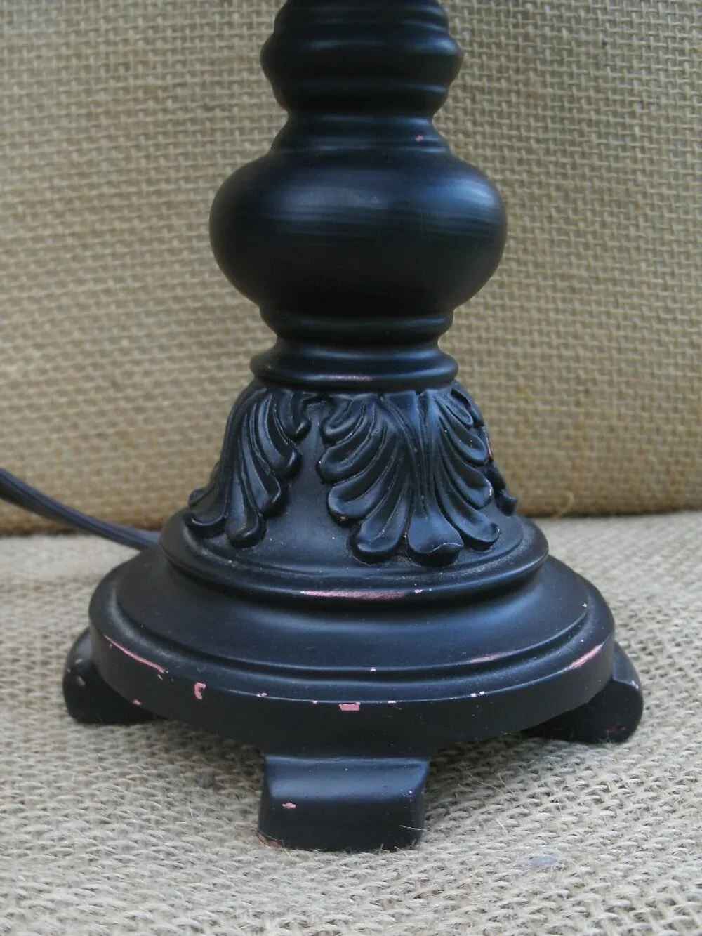Vintage Victorian Inspired Goth Floral Lamp